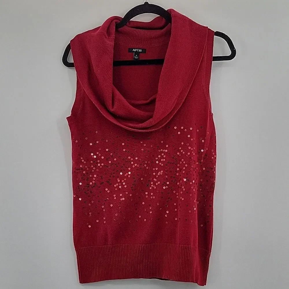 3 For$20 Apt.9 Maroon sleeveless sweater w/ sequence size M
